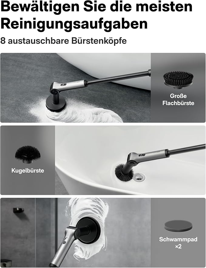 HOTO • Cleaning Tools • Flexi Cordless Spin Scrubber • QWQJA08