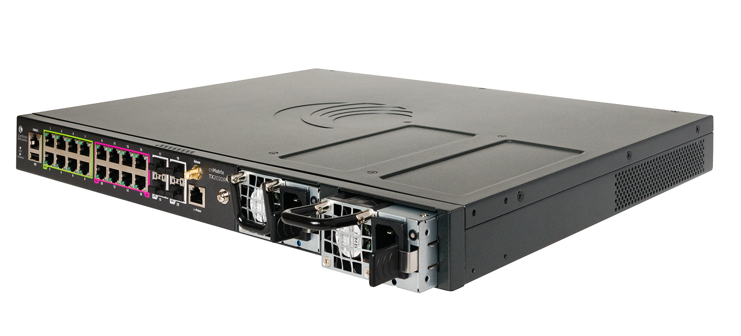 Cambium Networks cnMatrix TX 2020R-P -  POE Switch 16 x 1 Gbps and 4 SFP+ redundante Netzteile
