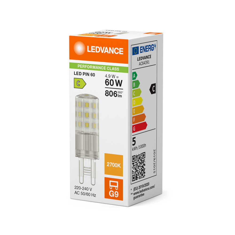 LEDVANCE LED PIN G9 P 4.9W 827 Clear G9
