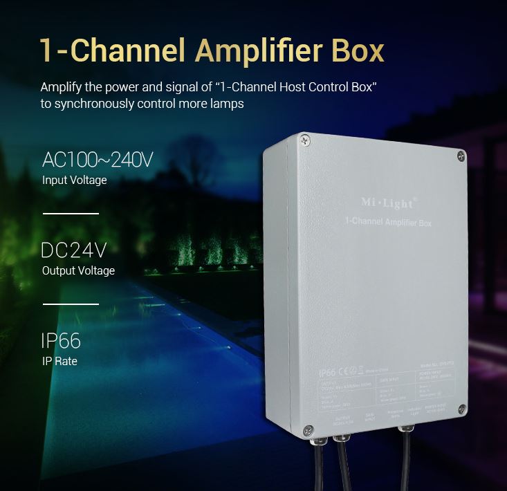 Synergy 21 LED Subordinate Controller 1-Channel Amplifier Box IP66 *Milight/Miboxer*