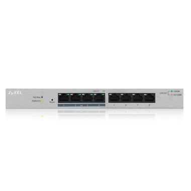 Zyxel Switch smart managed Layer2 8 Port • 8x 1 GbE • Desktop • Lüfterlos • GS1200-8 Zyxel Switch smart managed Layer2 8 Port • 8x 1 GbE • Desktop • Lüfterlos • GS1200-8