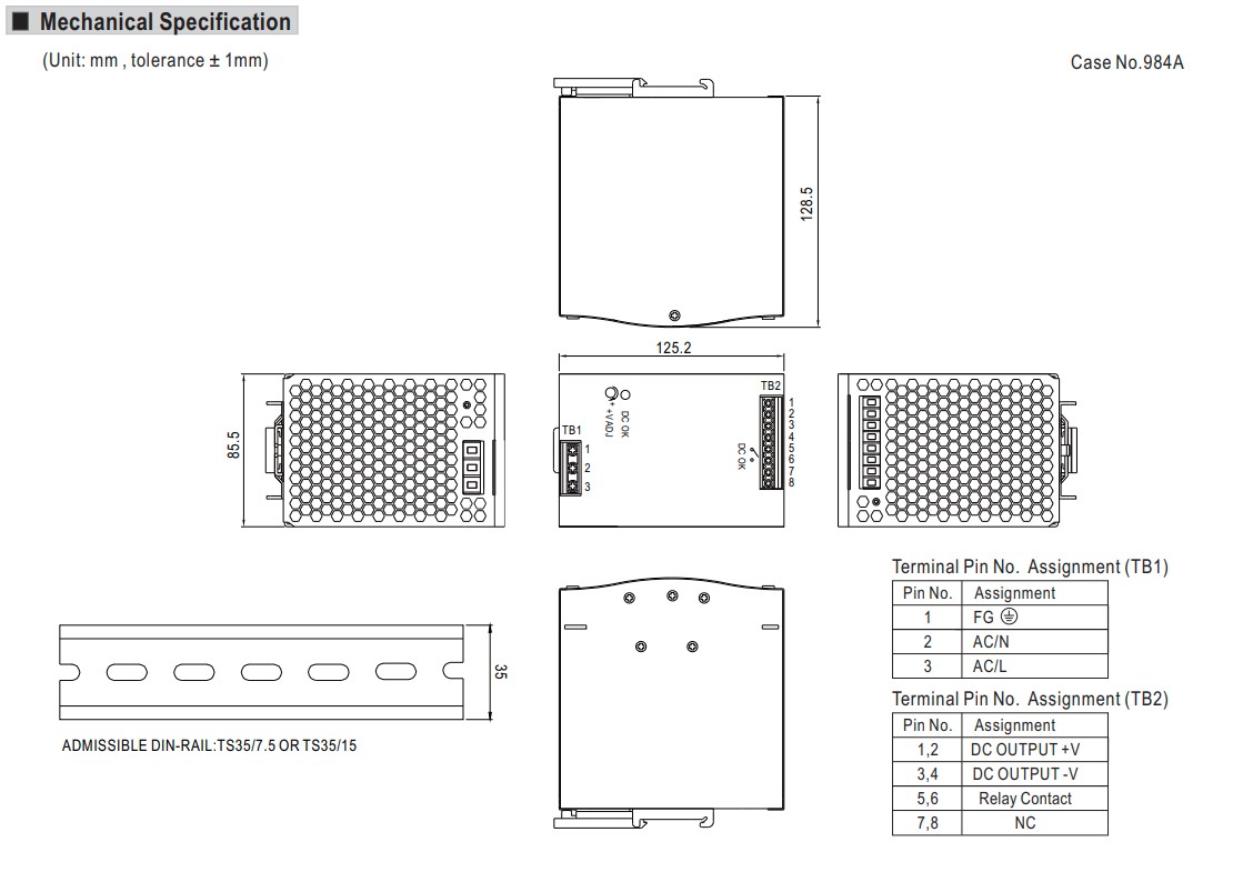 MEAN WELL Netzteil - 24V 480W  Hutschiene