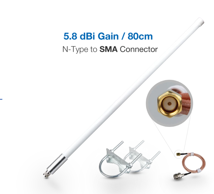 RAK Wireless · LoRa · Accessories · Fiber Glassr Antenna Peak Gain 5.8dBi · N-Type zu RP-SMA RAK Wireless · LoRa · Accessories · Fiber Glassr Antenna Peak Gain 5.8dBi · N-Type zu RP-SMA