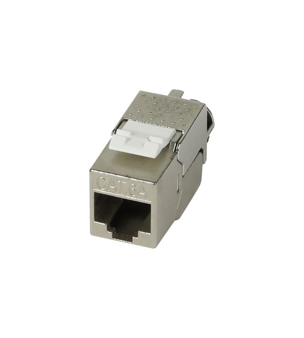 Keystone,Modul, TP-Buchse(RJ45), CAT6A, 500MHz, Slim-line, mit Kabelklemme, Synergy 21,