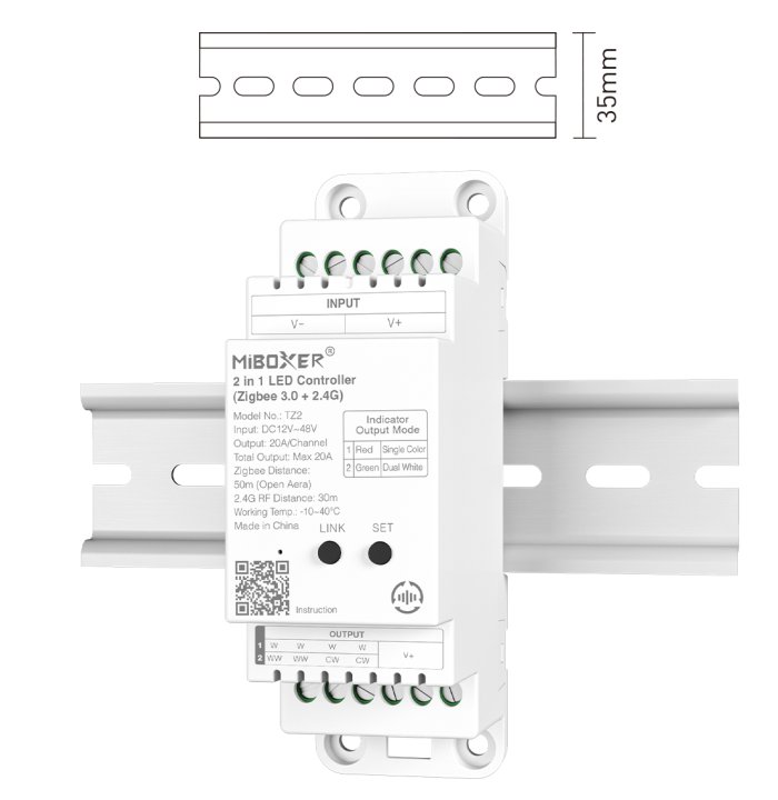 Synergy 21 LED Controller 2 in 1 Track LED Controller Single colour/CCT(dual white) DC12/24V ZigBee 3.0+2.4GHz *Milight/Miboxer*