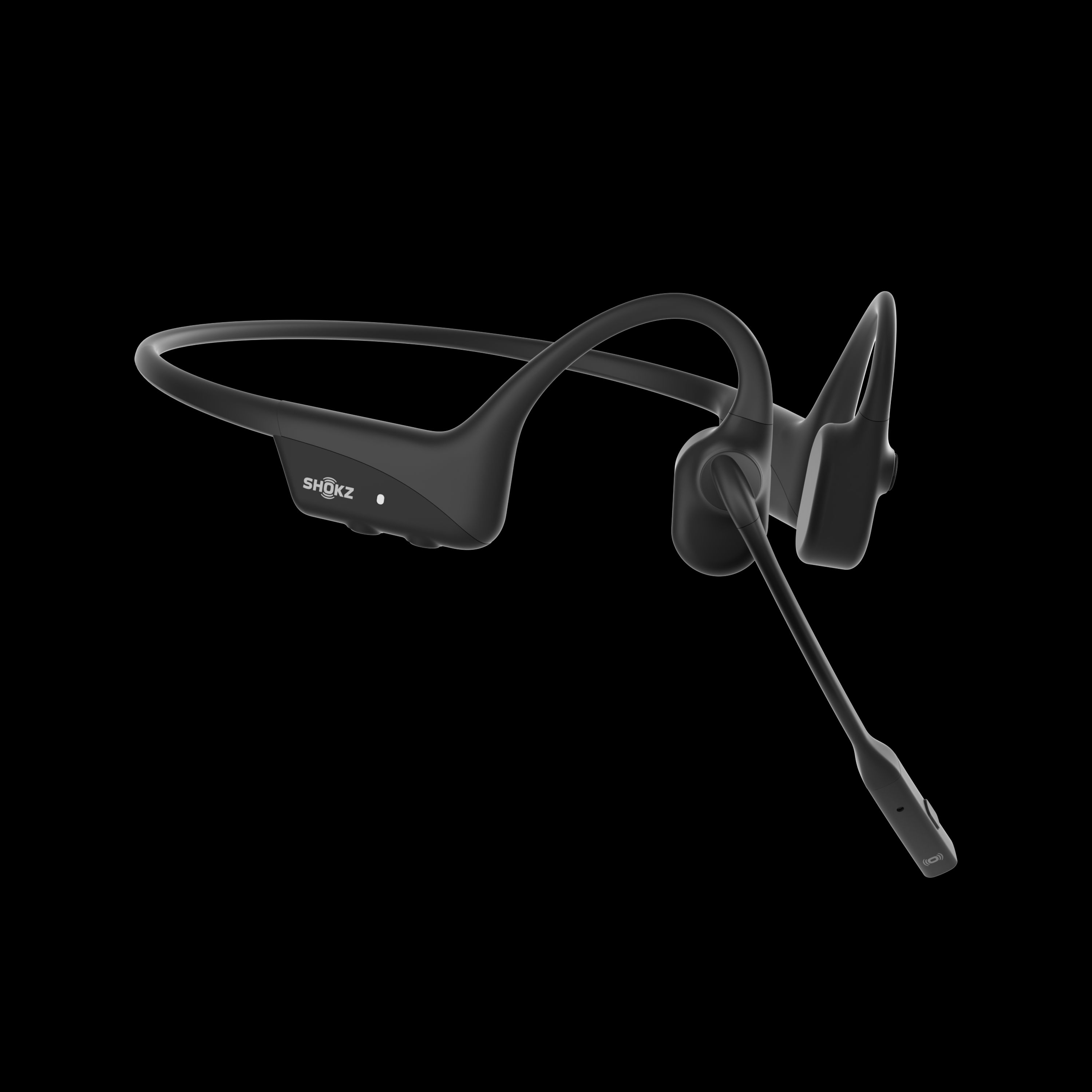 SHOKZ OpenComm2 Wireless Bluetooth Bone Conduction Videoconferencing Headset | 16 Hr Talk Time, 29m Wireless Range, 1 Hr Charge Time | Includes Noise Cancelling Boom Mic, Black (C110-AN-BK)