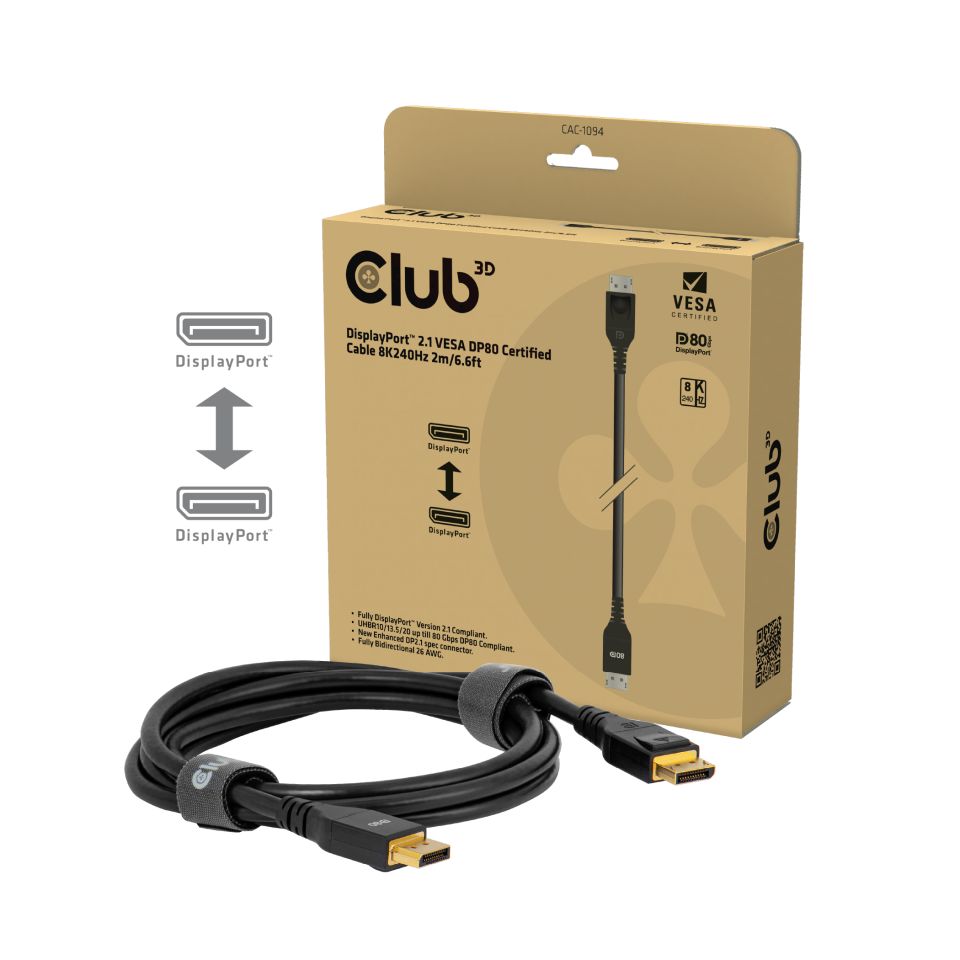 Kabel Video DisplayPort 1.4 HBR3 8K60Hz ST/ST  2,0m *Club3D*