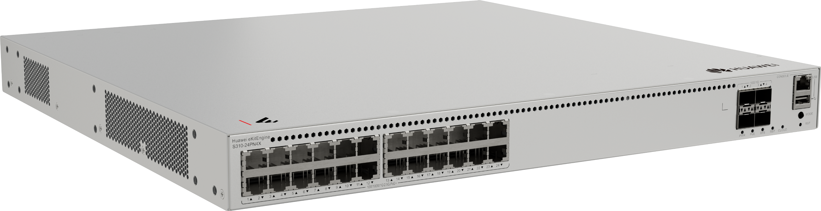 HUAWEI S310-24PN4X 24x10/100/1000/2.5GBASE-T Ports 400W PoE 4x10GE SFP Ports Built-In AC Power EKit