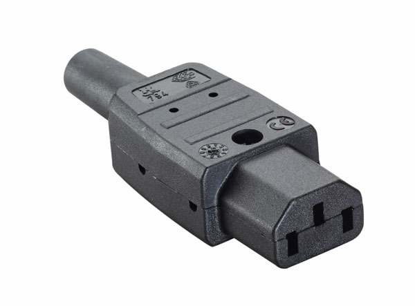 BACHMANN Kaltgertekupplung IEC320 C13 10A/250VAC Black Schraubanschluss