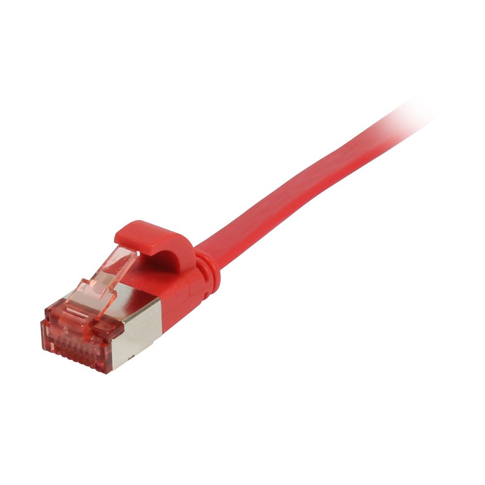 Patchkabel RJ45, CAT6 250Mhz, 1.0m rot, FTP(U/FTP), TPE(Superflex), Flach, Synergy 21,