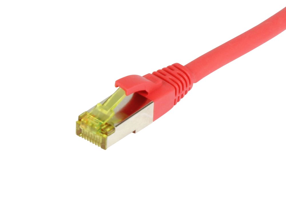 Synergy21 Patchkabel RJ45, CAT6A 500Mhz, 0,15m, Rot, S-STP(S/FTP), TPE/LSZH(Ultraflex), AWG26, Mit CAT7 Rohkabel