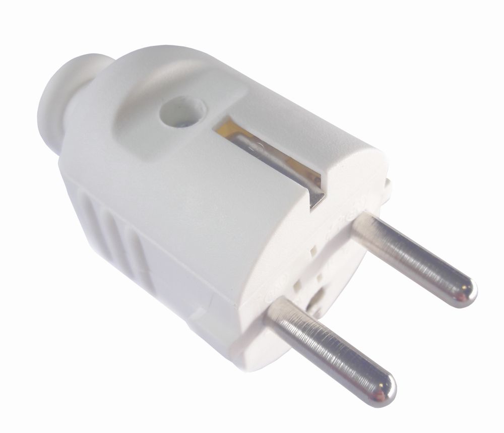 BACHMANN Schutzkontaktstecker Zentral Weiss Bruchfest Montierbar