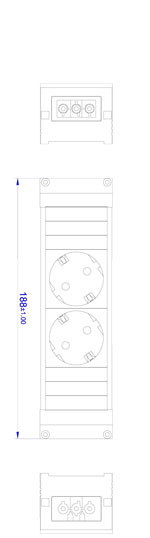 Bachmann STEP ALU, Steckdose, 2xDosen(CEE7)->2x(GST18),