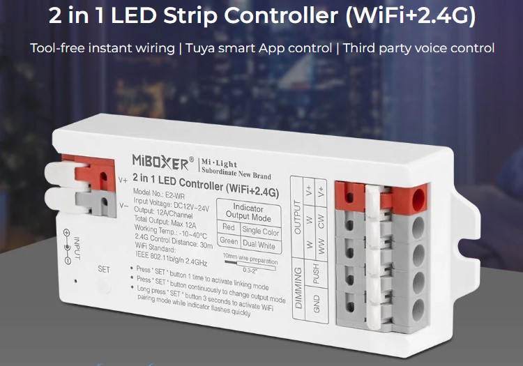 LED Controller E-Serie 2in1 Single Colour/Dual White (CCT) WLAN 2,4G Milight/Miboxer