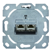 TelegäRtner ModulträGer,UP-Dose,F. 2xAMJ-SL-Mod.,DesignfäHig,(Keystone), Incl.2x AMJ-SL Module T568B