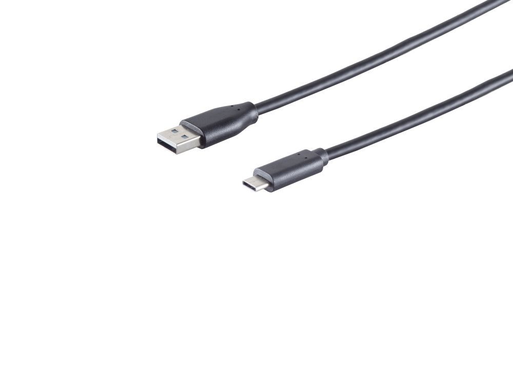 Kabel USB, C(St) => A(St),  1.8m, USB2.0, schwarz,