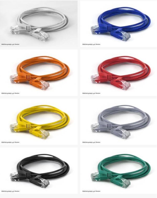 WantecWire UTP, Extra DüNnes Patchkabel CAT6a, D 2,8mm, Blau, LäNge 1,00 M