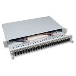 LWL-Patchpanel Spleisbox,19 ", 12xSC-Duplex, 50/125um, Ausziehbar