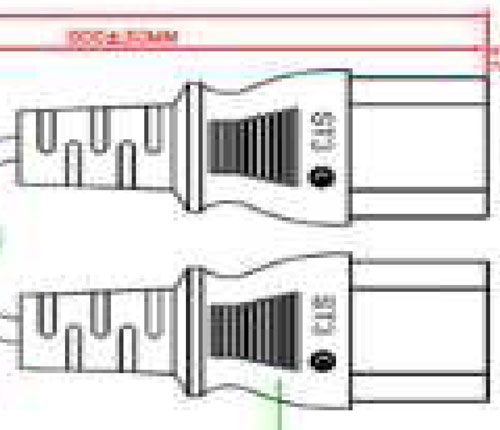 Netzkabel 230V Schutzkontakt CEE7(Stecker)->2xKaltgeräte IEC-C13(Buchse), 1,8m, Schwarz, Y-Netzanschlusskabel