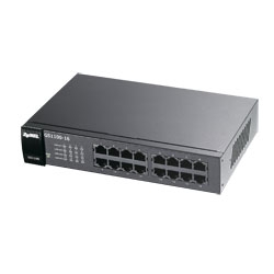 Zyxel Switch unmanaged Layer2 16 Port • 16x 1 GbE • 19" • Lüfterlos • GS1100-16 V3