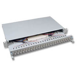 LWL-Patchpanel Spleisbox,19", 12xST, 50/125um,ausziehbar,OM3