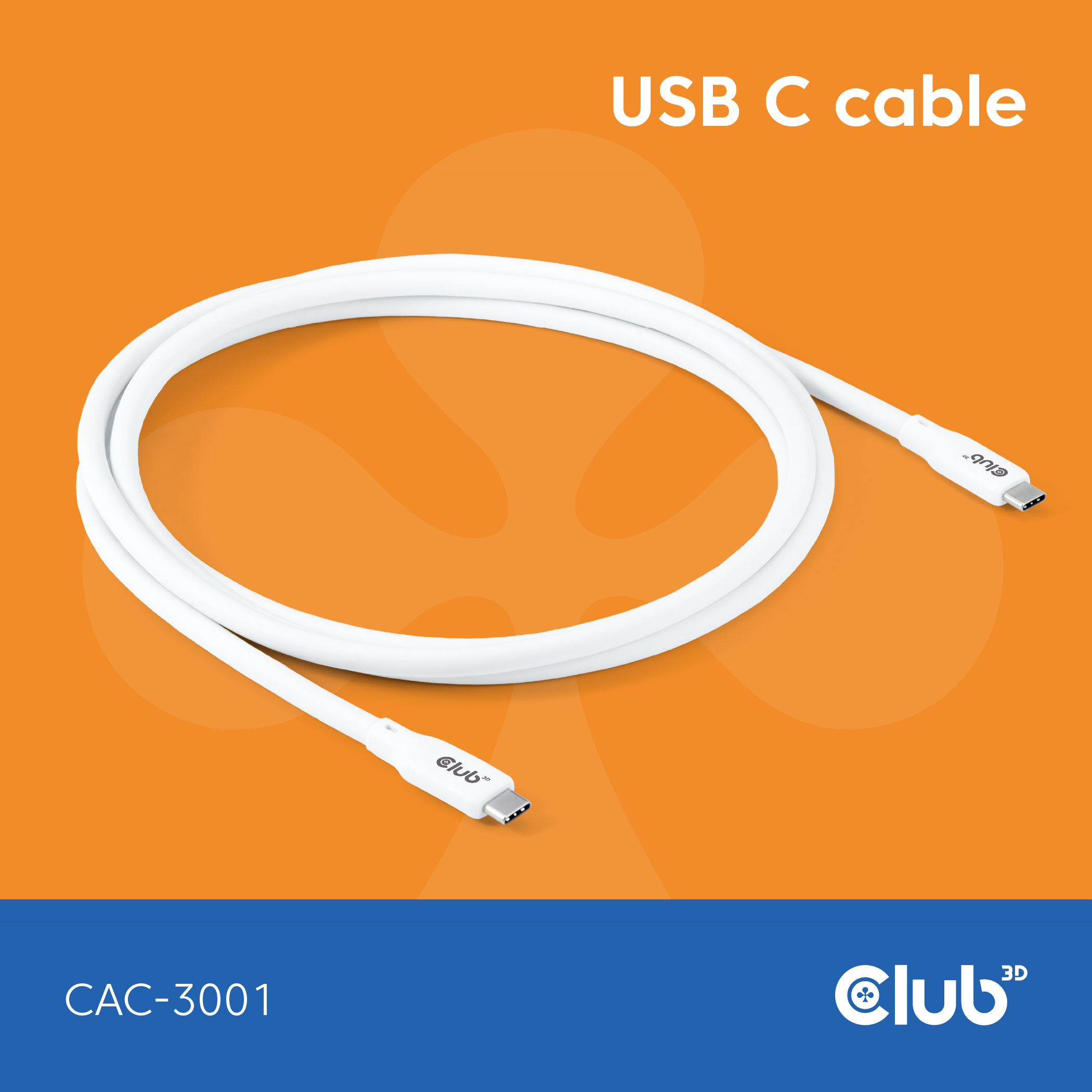 Kabel USB 4.0 C (St) => C (St)  2,0m *Club3D* - LIFESTYLE *weiß*