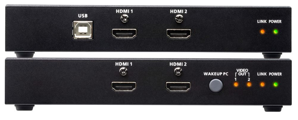 Aten KVM-Extender,100mtr.1xPC,2xMon., HDMI-Dual, USB, Audio, RS-232, 4K,