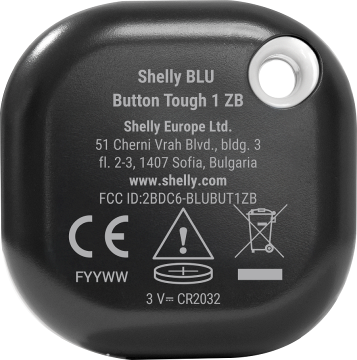 Shelly · Plug & Play · "Blu ZB Button Tough Black" · Schalter & Dimmer · Bluetooth · Zigbee · Batterie · Schwarz