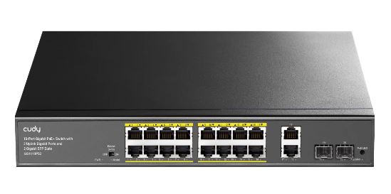 Cudy GS1018PS2 network switch Unmanaged Gigabit Ethernet (10/100/1000) Power over Ethernet (PoE) Black