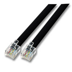 Modular RJ12 Cable - Black - 2m