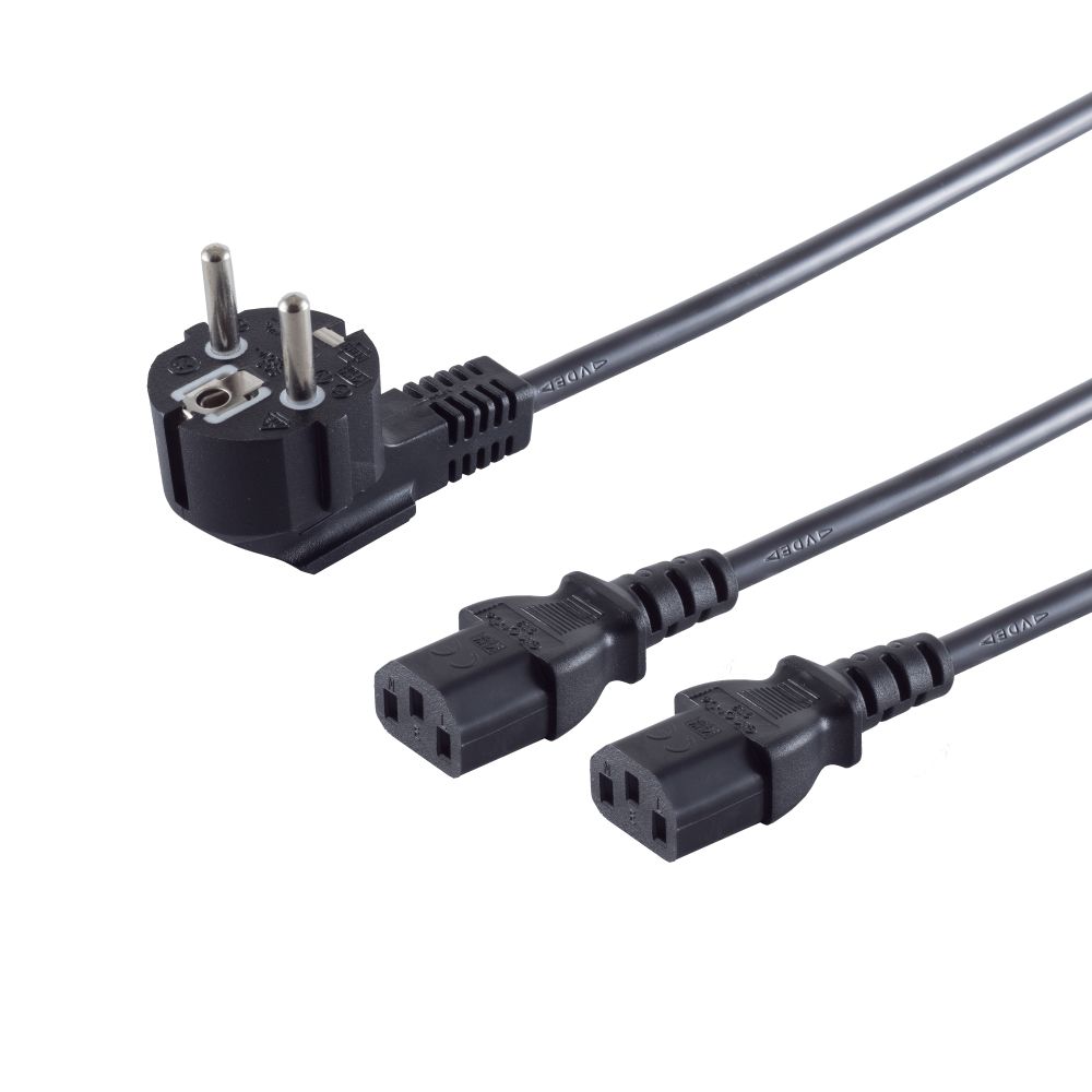 S/CONN maximum connectivity 60018 power cable Black 1.8 m IEC C14 2 x C13 coupler