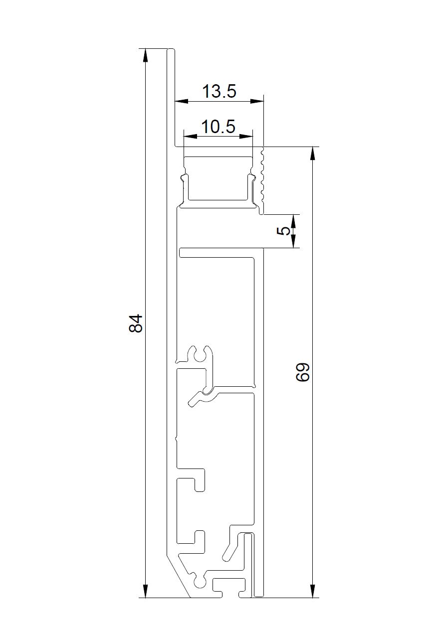 Synergy 21 LED U-Profil 200cm, ALU1580TR-05, schwarz, Fußboden/Sockelleiste