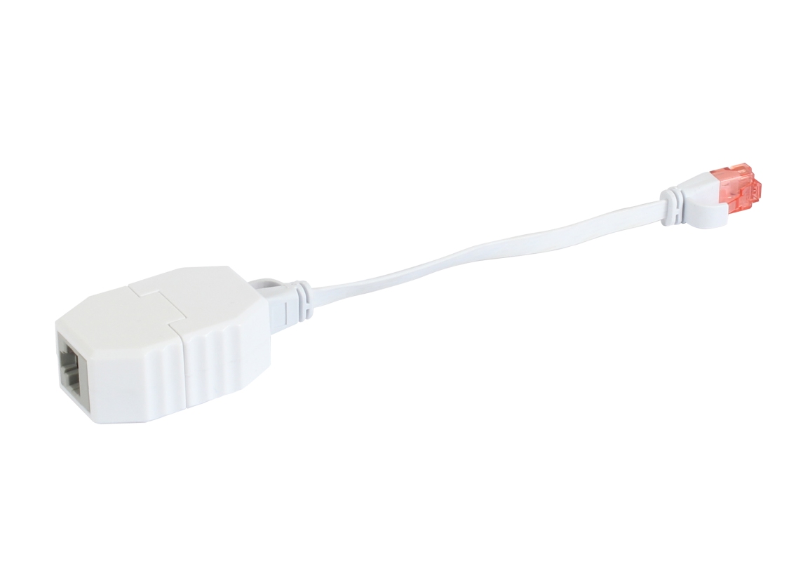 TP-TP Kupplung,CAT6A,Buchse,1:1 ,8-pol., RJ45, Sicherungskupplung, Abwurfbuchse, PoE fähig, bis zu 10GBit (ABS Gehäuse) - ALL-RJ45-Magnet-V2