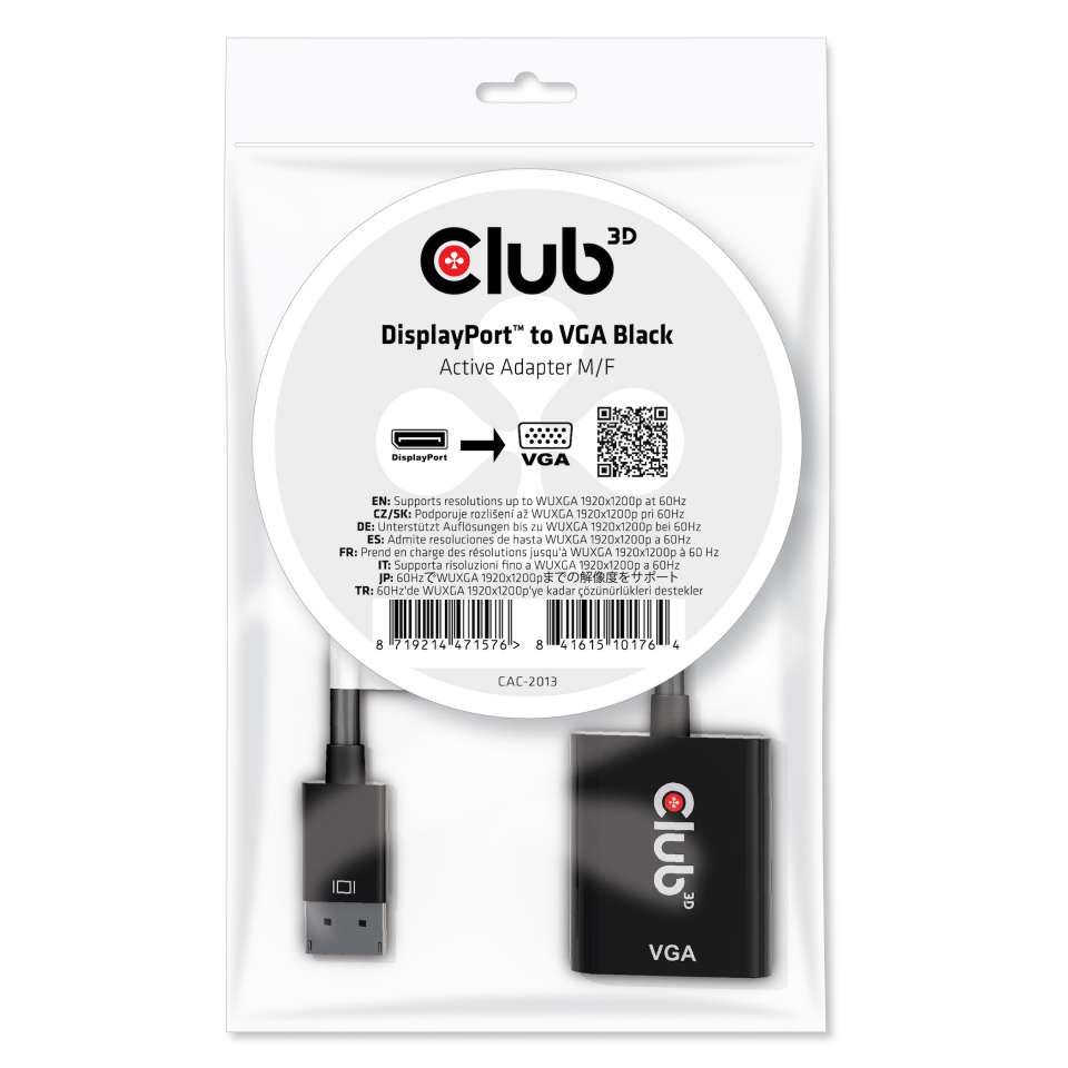 Adapter DisplayPort => VGA *Club3D* aktiv Adapter DisplayPort => VGA *Club3D* aktiv