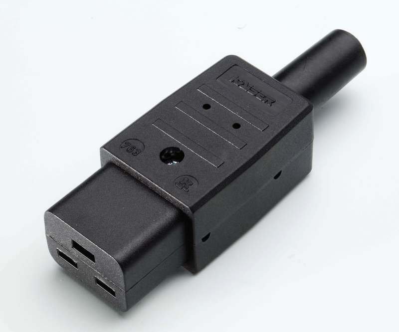 BACHMANN Kaltgertekupplung IEC320 C19 16A/250VAC Black Schraubanschluss