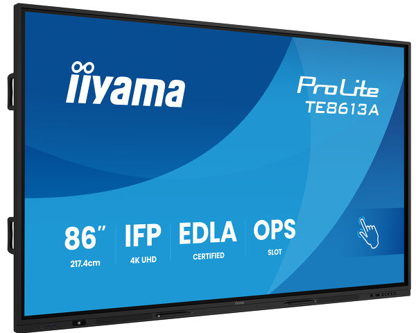 iiyama TE8613A-B1AG Signage Display Interactive flat panel 2.17 m (85.6") Wi-Fi 500 cd/m² 4K Ultra HD Black Touchscreen Built-in processor Android 18/7