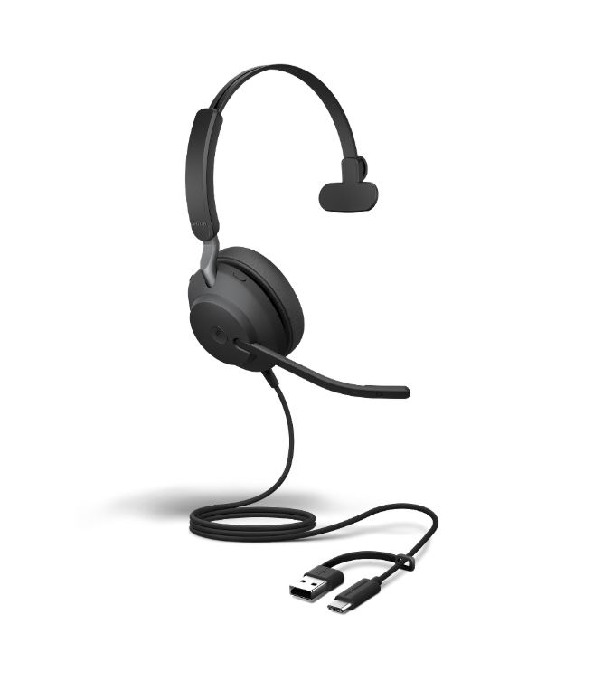 Jabra Evolve2 40 SE Headset Wired Head-band Office/Call center USB Type-C / USB Type-A Black