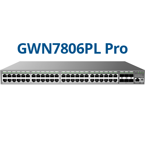 Grandstream GWN7806PL PRO – Enterprise Layer 2 Managed Switch – 48× Gigabit RJ45 (PoE/PoE ) 6× Gigabit SFP