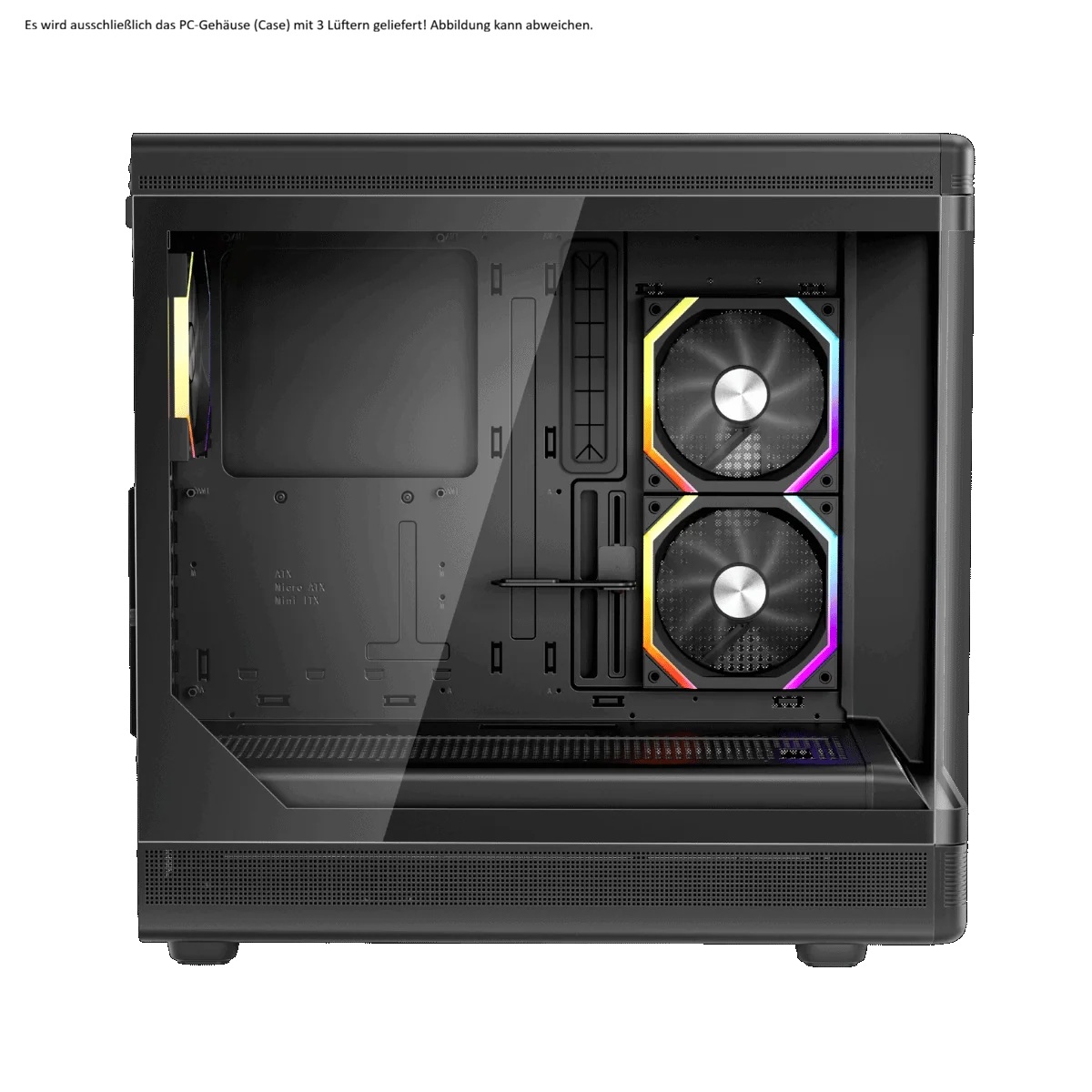1stPlayer PC Gehäuse PB8 Schwarz mit 3 Lüftern