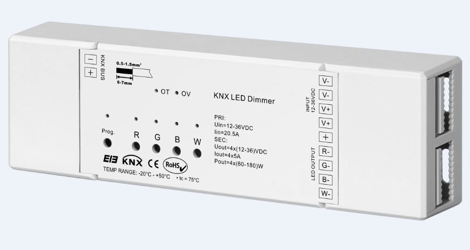 Synergy 21 LED Controller EOS 08 KNX Dimmer 4*5A + dynamic color effects Synergy 21 LED Controller EOS 08 KNX Dimmer 4*5A + dynamic color effects