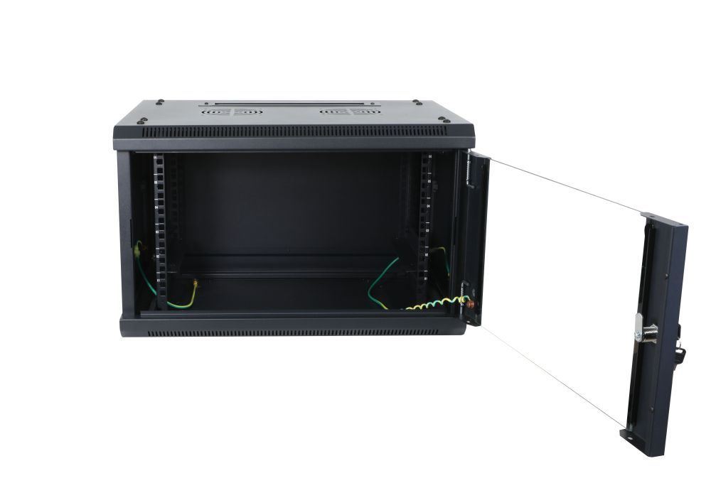 ALLNET 19"Wandgehäuse, 15HE, 1-teilig, T450mm, Schwarz, zerlegt(Flat Pack), SMA-Serie,