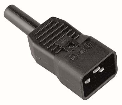 BACHMANN Kaltgertestecker IEC320 C20 16A/250VAC Black Schraubanschluss