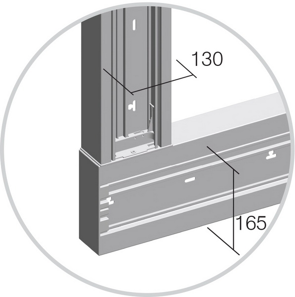 TEM Serie  Modul Brüstungskanal L-BEND MA165x65 ES