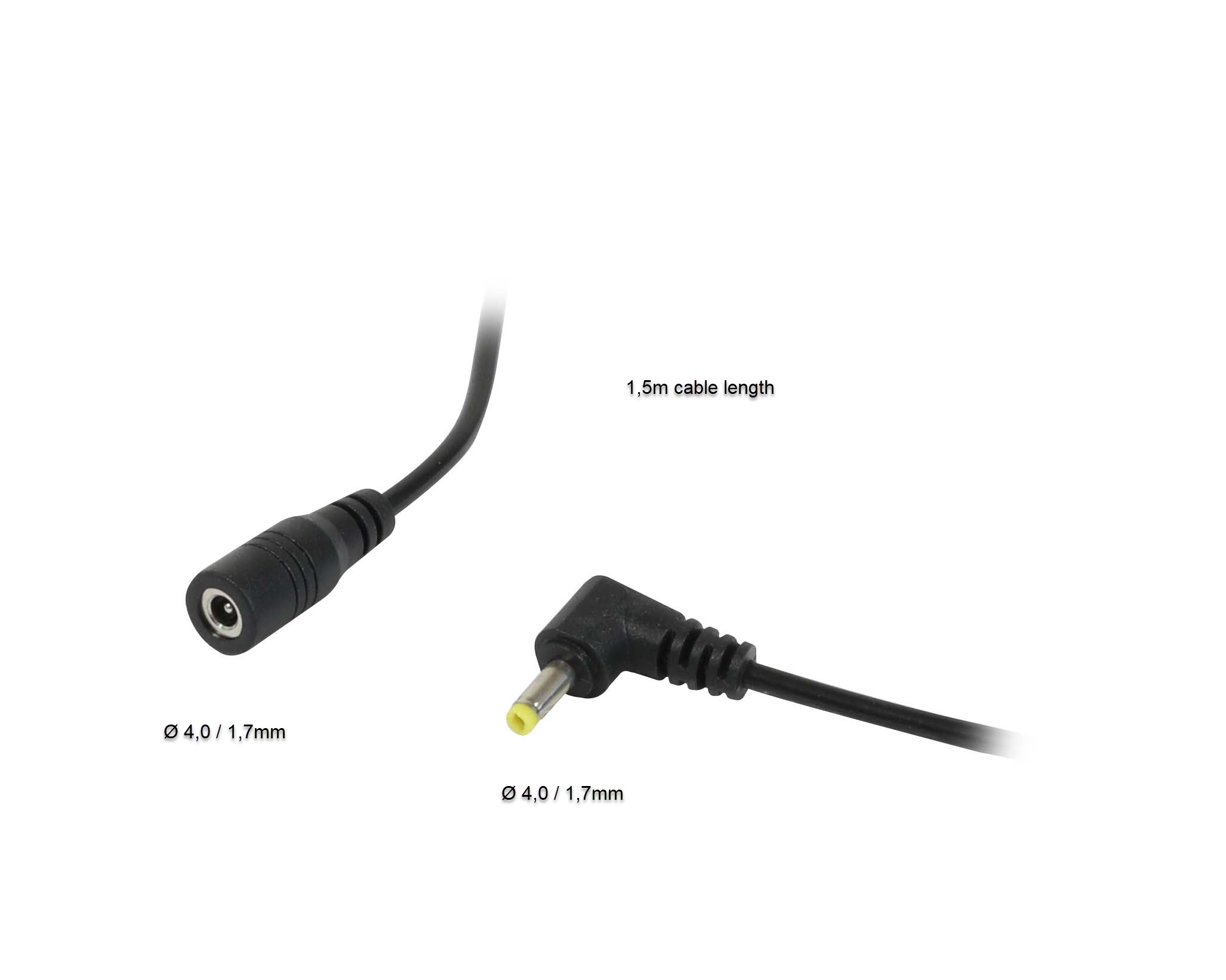 ALLNET Ersatznetzteil zbh. Hohlbuchse -> Hohlstecker Adapterkabel Verlängerung -> 4,0mm x 1,7mm 1,5m