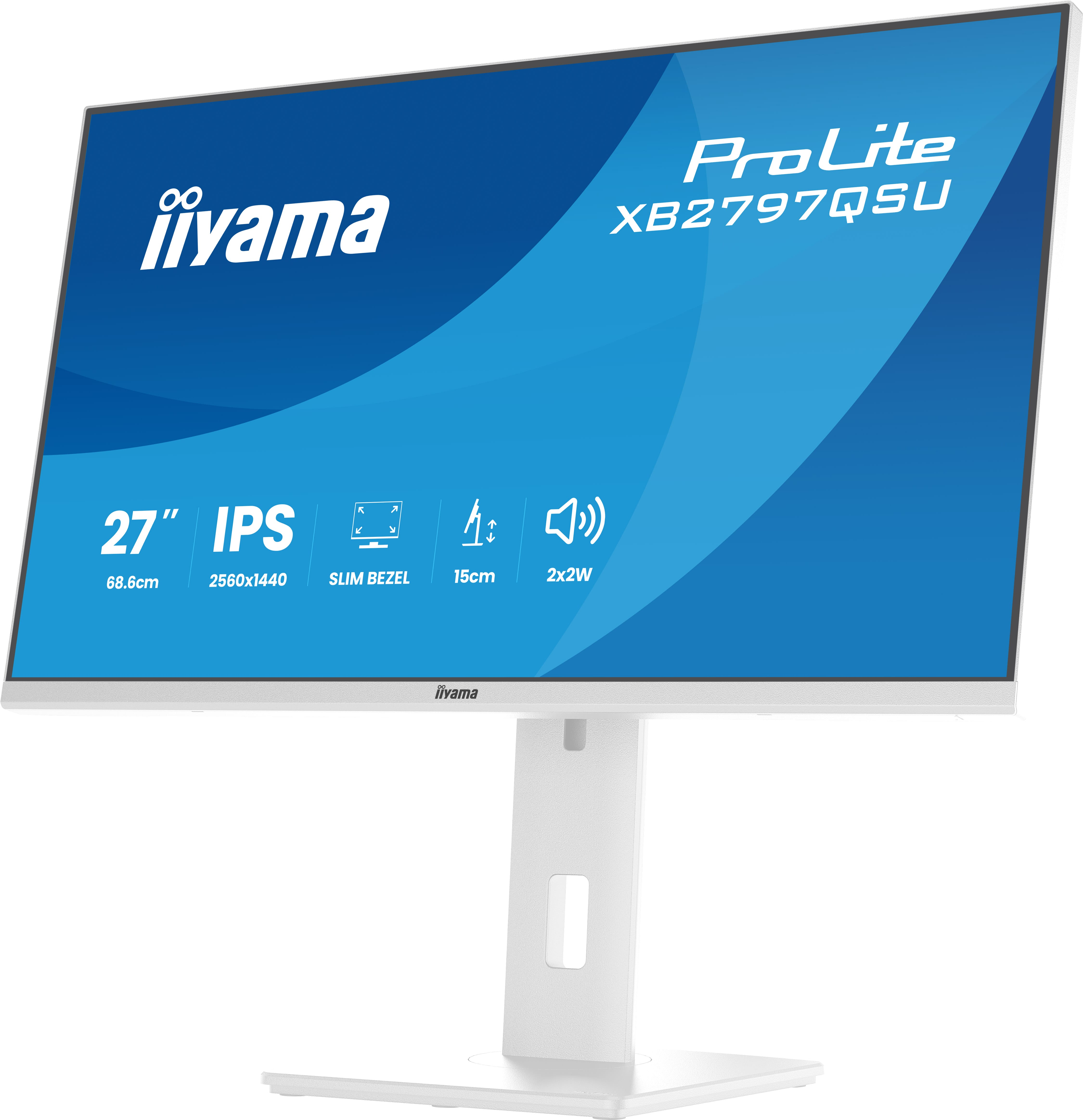iiyama ProLite XB2797QSU-W1 computer monitor 68.6 cm (27") 2560 x 1440 pixels Quad HD LED White