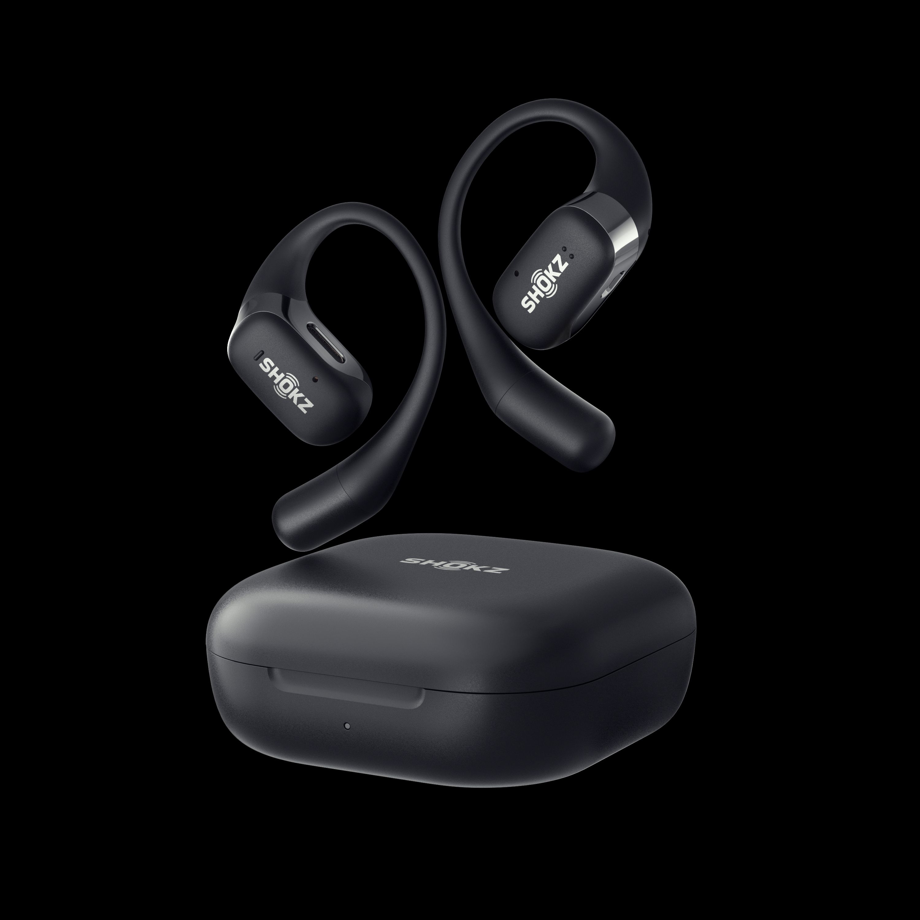 SHOKZ OpenFit Headphones Wireless Ear-hook Calls/Music/Sport/Everyday Bluetooth Black