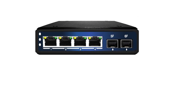 ALLNET Switch industrial unmanaged Layer2  6 Port GbE • 4x GbE • 2x SFP • Lüfterlos , IP40 • ALL-SGI8104v2