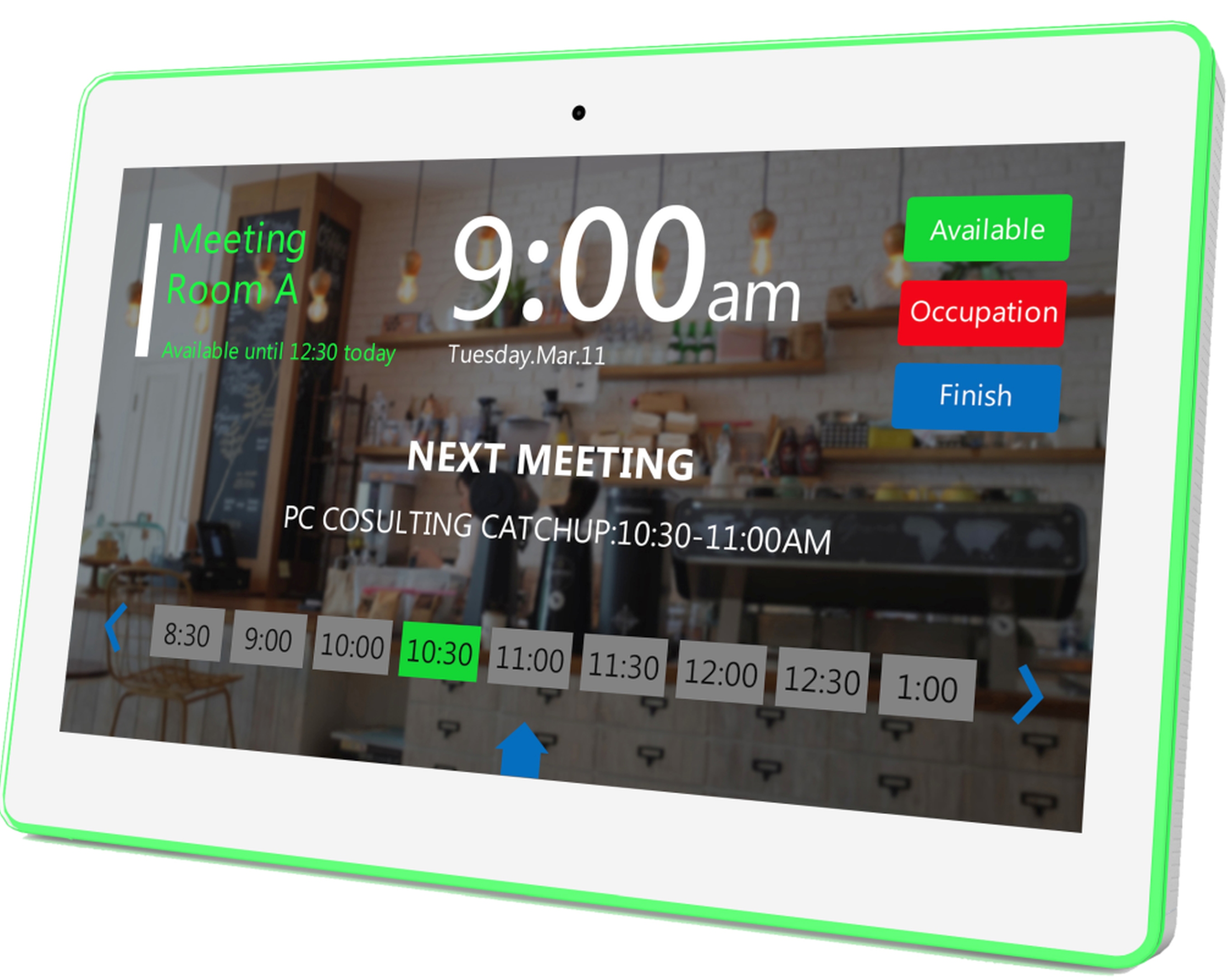 ALLNET Meetingraum RGB LED Tablet 13 Zoll RK3576 Android 16 und NFC/RFID Farbe schwarz