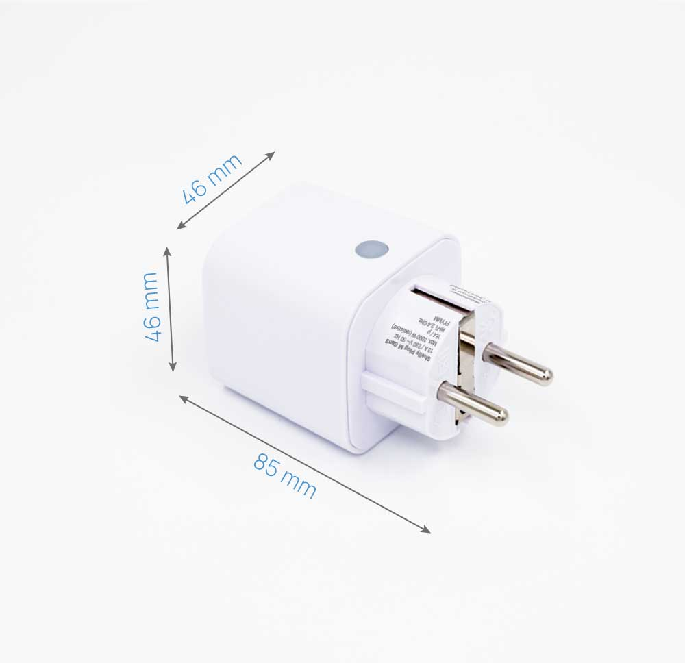 Shelly · Plug & Play "Plug M Gen3 White" · Smarter Zwischenstecker · 13A · Messfunktion · WLAN · BT · weiß