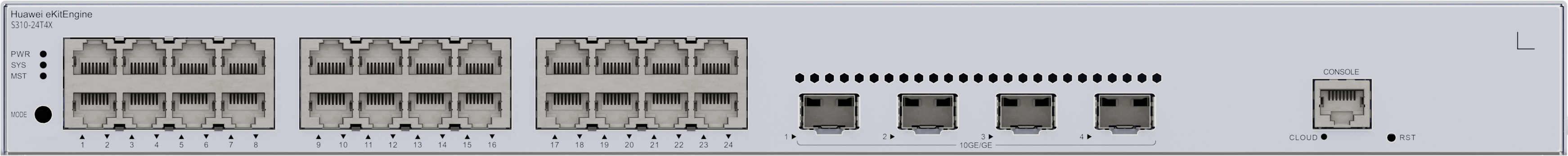 Huawei Switch Full Managed L3 28 Port • 24x GbE • 4x SFP • 19 " • IStack • S310-24T4X • EKit